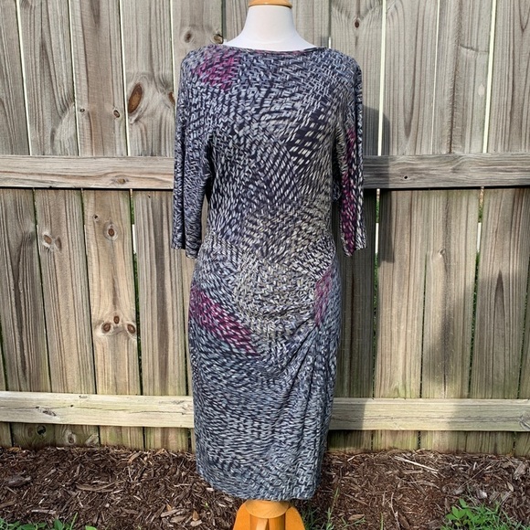 Escada, bateau neck, side gathered dress, size 40( US 8) - Picture 1 of 7
